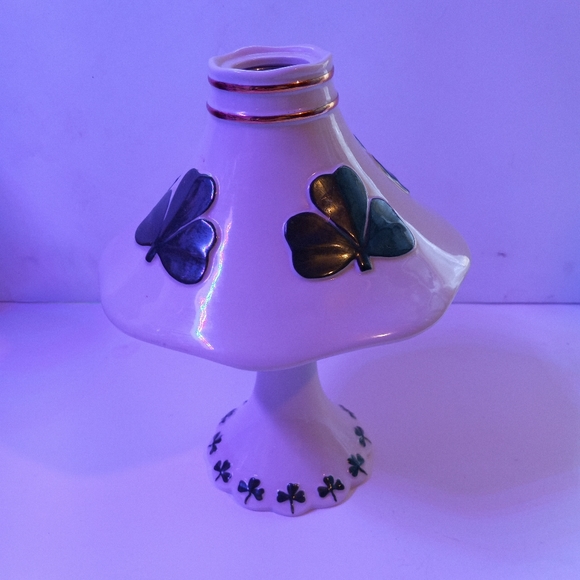 GEO Z LEFTON PORCELAIN CANDLE HOLDER SHAMROCK IRISH ST. PATTY'S DAY TEALIGHT - Picture 3 of 11